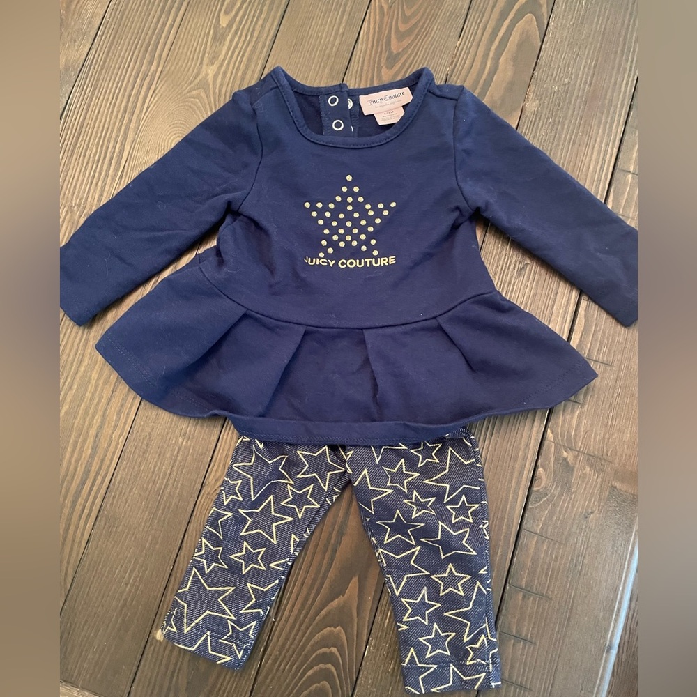 Juicy Couture Deep Blue Baby Outfit two piece set